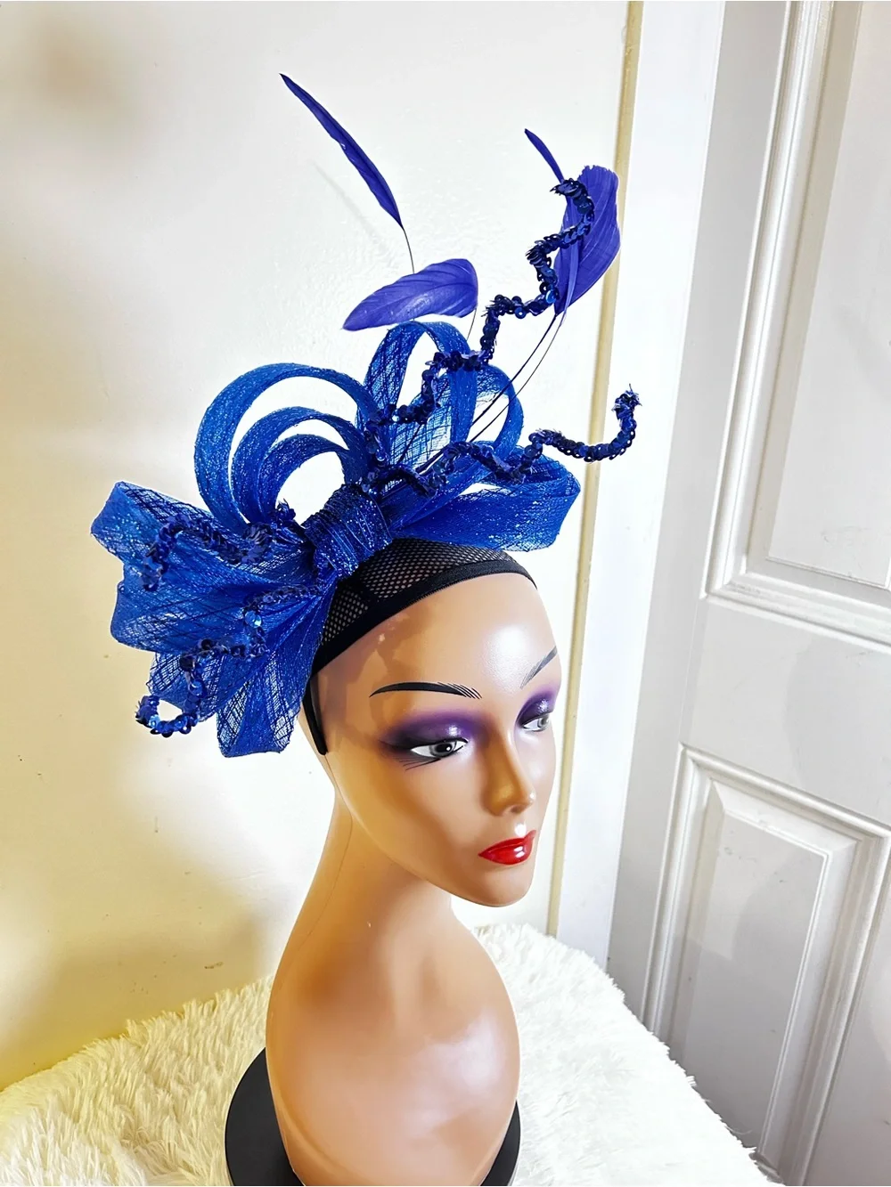 Royal Blue Fascinator Headpiece for Women.